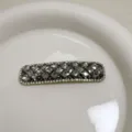 Sparkling crystal hair clip elegant rhinestone barrette sparkly side snap clip for women hair - Gray Diamond Crystal