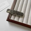 Pinza para el pelo de cristal brillante con diseño de estrás negro, horquilla elegante. - Pinza Cuadrada / Gris