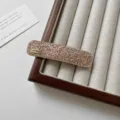 Horquilla de pelo con diamantes de imitación brillante estilo francés elegante pinza lateral - Pinza Cuadrada / Rosa