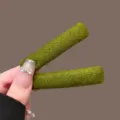 Pinza de pelo rectangular de tela verde pasador lateral minimalista accesorios mujer - Una Pieza / Verde