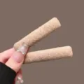 Pinza para el pelo rectangular de tela lisa broche lateral minimalista para mujeres hair - Una Pieza / Caqui