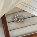 Minimalist silver cluster bow open ring, vintage alloy stylish finger jewelry accessory. - Silver Multi-Ball