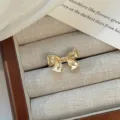 Gold bow ring for women vintage open finger ring minimalist fashion aesthetic jewelry gifts - Gold Bowknot