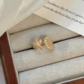 Gold starfish and seashell open ring, trendy minimalist alloy finger ring fashion jewelry. - Gold Starfish Shell