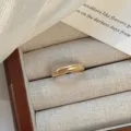 Minimalist gold domed open ring for women, stylish chunky metal fashion finger jewelry. - Gold Glossy Arc