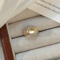 Gold Chunky Dome Ring Minimalist Statement Jewelry Retro Metal Open Ring Fashion Accessories - Gold Ingots Pattern