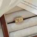 Gold open ring for women minimalist stylish adjustable metal finger jewelry chic design - Gold Offset Heart
