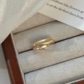 Minimalist gold open ring, irregular geometric metal design for chic vintage daily wear. - Gold Dual Size Oval