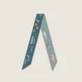 Narrow silk twilly bag ribbon scarf with artistic daily items print for women decoration - Bag Inception Style 5