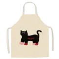 Adult cotton kitchen apron with cute black cat print, oil-proof cooking baking chef tabard. - 65x75cm Adult / Cartoon Panda Series 1