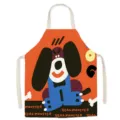 Cotton linen kitchen apron cute cartoon monster print cooking baking sleeveless waist bib for home - Little Monster Zoo-5