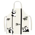 Cute panda cartoon kitchen apron for adults, waterproof and oil-proof cook clothing. - Cartoon Panda Series 9