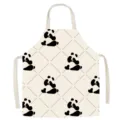 Cute panda kitchen apron for cooking, cotton adult baking bib with adjustable neck strap. - Cartoon Panda Series 11