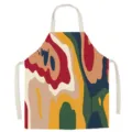 Tablier de cuisine en tissu coloré artistique nordique, motif abstrait élégant. - 65x75cm (Adulte) / Couleur Artistique 1