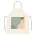 Nordic abstract geometric pattern cotton linen apron detail view, modern kitchen cooking smock. - 65x75cm (Adult Thickened Cotton Linen) / Nordic Cartoon 2