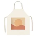 Nordic abstract art cotton linen kitchen apron for cooking, baking and art painting use. - 65x75cm (Adult Thickened Cotton Linen) / Nordic Cartoon 4