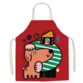 Dettaglio grembiule in cotone e lino con stampa cucciolo, accessorio cucina creativo. - Cane Daodao 2