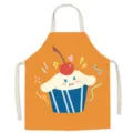 Cute cartoon kitchen apron with sweet dessert print, comfortable cotton fabric cooking smock. - Vibrant 05