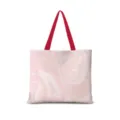 Sac cabas en toile marbré rose, sac à épaule en coton lin élégant pour le travail et l'école. - Abstrait Littéraire Horizontal 03 [Sangle Rouge]