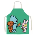 Cute cartoon cotton linen sleeveless apron kitchen cooking baking cute dog adult anti-fouling bib - Cute Dog Style 12