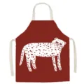 Tablier de cuisine en tissu style nordique avec motif animal, design sans manches. - 65x75cm / Animal Nordique 2