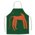 Tablier de cuisine sans manches en tissu style nordique avec imprimé léopard orange artistique. - 65x75cm / Animal Nordique 3