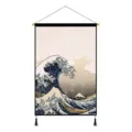 Tapisserie Murale Grande Vague Ukiyo-e Japonais Tissu Peinture Suspendue Variante. - Vagues Océaniques / 45x65cm
