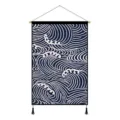 Tenture murale en tissu Ukiyo-e japonais motif de vagues et glands pour décoration - Vagues de Lignes / 45x65cm
