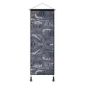 Tapisserie murale en tissu Ukiyo-e japonais motif de vagues traditionnel variante - Vagues de Lignes / 45x120cm