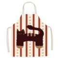 Cute cat print kitchen apron detail, cartoon striped design for cooking and baking tasks. - Cute Cat/Hello Kitty Style