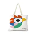 Sac cabas en toile géométrique dopamine pour femmes, grand sac d'épaule décontracté. - Horizontal 08 (Sangle Beige)