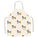Cute cartoon dog print kitchen apron, thickened linen material, perfect for baking and cooking. - Group of Ducks and Dogs