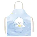 Cute cartoon dog print cotton linen kitchen apron, sleeveless cooking smock for home use. - 65x75cm Adult / Cute Dog 2