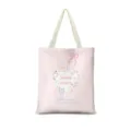 Sac cabas en toile rose pour femme, grand sac à épaule souple avec joli motif de chat mignon. - Coton et lin [Impression recto-verso + fermeture éclair + poche intérieure] / Style Ballet Crème Vertical 06 (Sangle Beige)