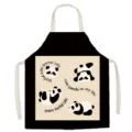 Cute cartoon panda print kitchen apron for adult cooking, baking, and painting tasks. - Cartoon Panda Series 12