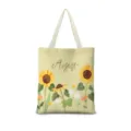 Sac cabas en toile à motif de tournesol aquarelle, joli sac à main décontracté. - Floral Aquarelle Vertical 08 Sangle Beige