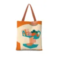 Borsa shopper in tela stile dopamina, grande borsa a tracolla per lavoro e uso quotidiano. - Dopamina Verticale Piatta 04 (Cinturino Marrone)