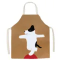 Cute abstract dog cotton linen apron kitchen cooking baking bib waist clean workwear clothes - Abstract Dog Family 5