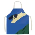 Cute cartoon dog print cotton linen kitchen apron for cooking baking home housework cleaning task - Abstract Dog Family 6