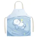 Cute watercolor dog graphic detail on linen kitchen apron, soft blue cartoon puppy style. - Cute Dog Pattern 8
