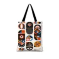 Sac cabas en toile avec un design géométrique abstrait moderne pour un usage quotidien. - Vertical 16 (Sangle Noire)