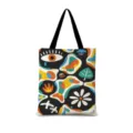 Sac cabas en toile à motif d'art abstrait coloré pour femme, grand sac fourre-tout chic. - Vertical 17 (Sangle Noire)