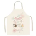 Cute ballet style sleeveless apron for women cooking kitchen cute anti-fouling coverall new - 45x56cm (Child Thickened Cotton Linen) / Creamy Ballet Style-4