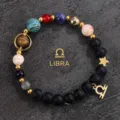 Natural Stone Solar System Bracelet Libra Constellation Beaded Couple Jewelry Gift 2024 - Libra