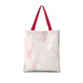 Sac cabas en toile avec motif marbre rose abstraite et anses rouges pour le quotidien. - Abstrait Littéraire Vertical 05 [Sangle Rouge]