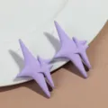 Purple double-layer star earrings for women, minimalist geometric design, chic daily wear. - Light Purple