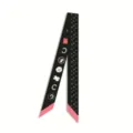 Élégant Foulard Twilly en Soie Noir Ruban de Sac pour Femme et Joli Bandeau Cheveux - Style 22