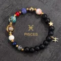 Pisces constellation solar system natural stone bracelet couple matching beaded jewelry for summer - Pisces