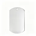 Blank stainless steel metal dog tag pendant for custom engraving, ID necklace and pet accessories. - 49x28x1.8mm Pointed Corner / Smooth Silver