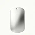 Blank metal dog tag pendant for custom engraving, stainless steel military ID identity plate - 50x28x1.8mm Round Corner / Smooth Silver